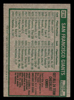 1975 Topps Mini #216 Wes Westrum MG Excellent MINI  ID: 513666