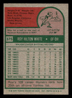 1975 Topps Mini #375 Roy White Near Mint MINI  ID: 513874