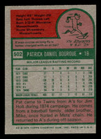 1975 Topps Mini #502 Pat Bourque Very Good MINI 