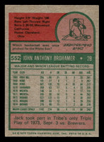 1975 Topps Mini #552 Jack Brohamer Ex-Mint MINI  ID: 514017
