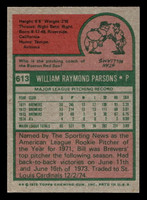 1975 Topps Mini #613 Bill Parsons Near Mint MINI  ID: 514135
