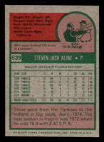 1975 Topps Mini #639 Steve Kline Ex-Mint MINI  ID: 514186