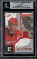 2002 BAP Ultimate Memorabilia Steve Yzerman Red Wings BGS #6/30 Jersey