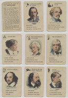 circ. 1930's Whitman Authors Card Game w/instructions & Box Lot of 42/44  #*sku37152