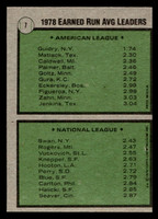 1979 Topps #7 Ron Guidry/Craig Swan ERA Leaders Near Mint  ID: 514460
