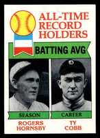 1979 Topps #414 Rogers Hornsby/Ty Cobb ATL Near Mint 