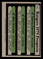 1979 Topps #713 Danny Darwin/Pat Putnam/Billy Sample Rangers Prospects Near Mint RC Rookie  ID: 515253