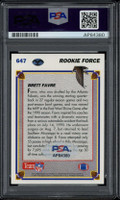 Brett Farve 1991 Upper Deck #647 Signed Auto PSA/DNA Slab Falcons Rookie Force ID: 515283