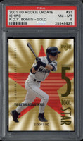 2001 UD Rookie Update #31 Ichiro Mariners PSA 8 NM-MINT RC 100/100 GOLD ROY Bonus