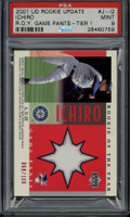 2001 UD Rookie Update #J-I2 Ichiro Mariners PSA 9 MINT RC 68/100 Game Pants Teir 1 GU