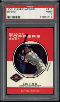 2001 Fleer Platinum #416 Ichiro Mariners PSA 9 MINT RC Chart Toppers