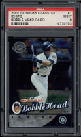 2001 Donruss Class 01 #1 Ichiro Mariners PSA 9 MINT RC Bobble Head 1337/2000