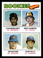 1977 Topps #494 Juan Bernhardt/Mike Champion/Jim Gantner/Bump Wills Rookie Infielders Near Mint RC Rookie  ID: 517901