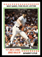 1978 Topps #2 Sparky Lyle RB Near Mint+  ID: 518538