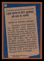 1978 Topps #2 Sparky Lyle RB Near Mint+  ID: 518538