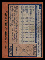 1978 Topps #43 Bill Atkinson Near Mint RC Rookie  ID: 518698