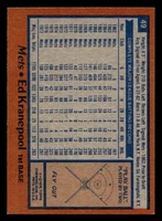 1978 Topps #49 Ed Kranepool Near Mint  ID: 518721