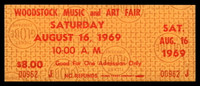 Woodstock Music and Art Fair Saturday UNUSED Ticket 8-16-1969 Gold Authentic *62
