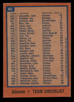 1978 Topps #82 Giants Team Near Mint  ID: 518917