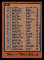 1978 Topps #82 Giants Team Near Mint  ID: 518918