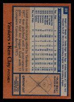1978 Topps #89 Ken Clay Near Mint RC Rookie  ID: 518946