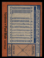 1978 Topps #114 Paul Blair Near Mint  ID: 519045