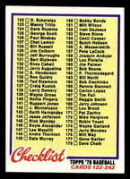 1978 Topps #184 Checklist 122-242 Near Mint  ID: 519323
