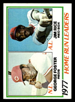 1978 Topps #202 George Foster/Jim Rice Home Run Leaders DP Ex-Mint 