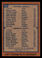 1978 Topps #202 George Foster/Jim Rice Home Run Leaders DP Ex-Mint 
