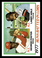 1978 Topps #203 George Foster/Larry Hisle RBI Leaders Near Mint  ID: 519400
