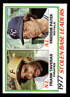 1978 Topps #204 Frank Taveras/Freddie Patek Stolen Base Leaders DP Near Mint+  ID: 519405