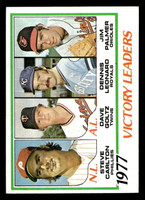 1978 Topps #205 Steve Carlton/Dave Goltz/Dennis Leonard/Jim Palmer Victory Leaders Ex-Mint  ID: 519408