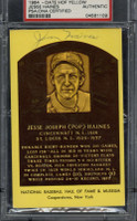 Jesse Haines Yellow HOF Postcard Signed Auto PSA/DNA Slab Cardinals