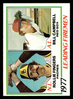 1978 Topps #208 Rollie Fingers/Bill Campbell Saves Leaders Ex-Mint  ID: 519491