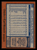 1978 Topps #211 Earl Weaver/ DP Near Mint  ID: 519504