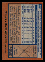 1978 Topps #217 Rod Gilbreath Near Mint  ID: 519529