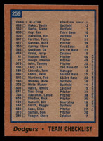 1978 Topps #259 Dodgers Team Near Mint  ID: 519697