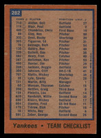 1978 Topps #282 Yankees Team Excellent+ 