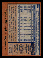 1978 Topps #299 Whitey Herzog MG Near Mint  ID: 519858