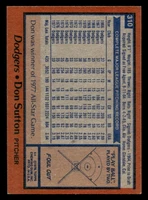 1978 Topps #310 Don Sutton Near Mint 