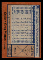 1978 Topps #312 Greg Minton Near Mint  ID: 519914