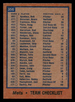 1978 Topps #356 Mets Team Near Mint  ID: 520091