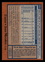 1978 Topps #374 Jose Morales Red Stitching Near Mint  ID: 520162