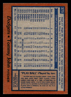 1978 Topps #375 Tommy John Ex-Mint  ID: 520168