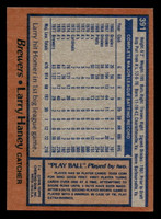 1978 Topps #391 Larry Haney Near Mint  ID: 520231