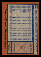 1978 Topps #414 Darold Knowles DP Near Mint+  ID: 520326