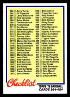 1978 Topps #435 Checklist 364-484 Near Mint  ID: 520413