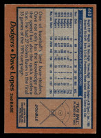 1978 Topps #440 Davey Lopes Near Mint  ID: 520433