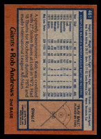 1978 Topps #461 Rob Andrews DP Ex-Mint 