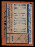 1978 Topps #465 Hal McRae Near Mint  ID: 520534
